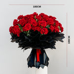 Extra large red roses Valentine’s bouquet 100cm, luxury romantic flower arrangement Dubai