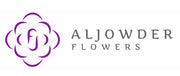 Logo of Aljowder Flowers with a purple flower design on a white background