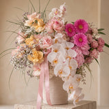 Pink floral arrangement for Breast Cancer Awareness Month in Dubai.