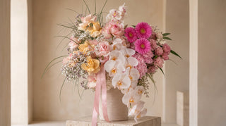 Pink floral arrangement for Breast Cancer Awareness Month in Dubai.
