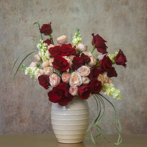 Velvet luxury flower arrangement with fresh flowers for gifting in Dubai UAE