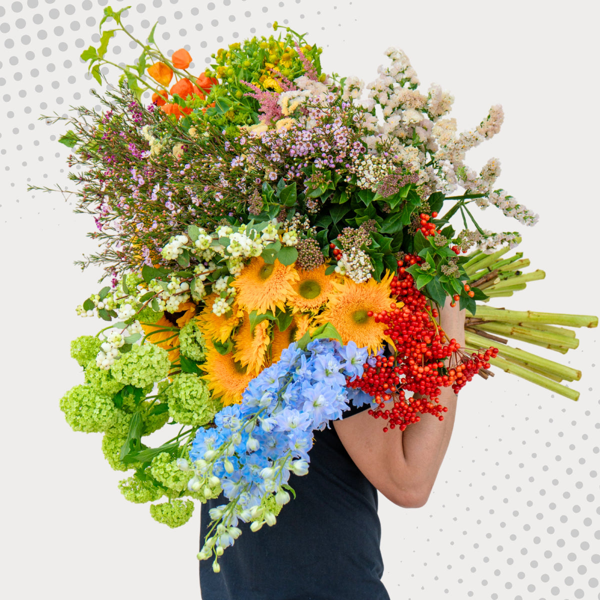 Fresh-cut flowers arranged for delivery