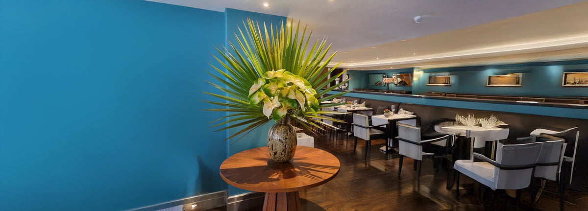 Hotel lobby flowers designed for a hospitality space in Dubai