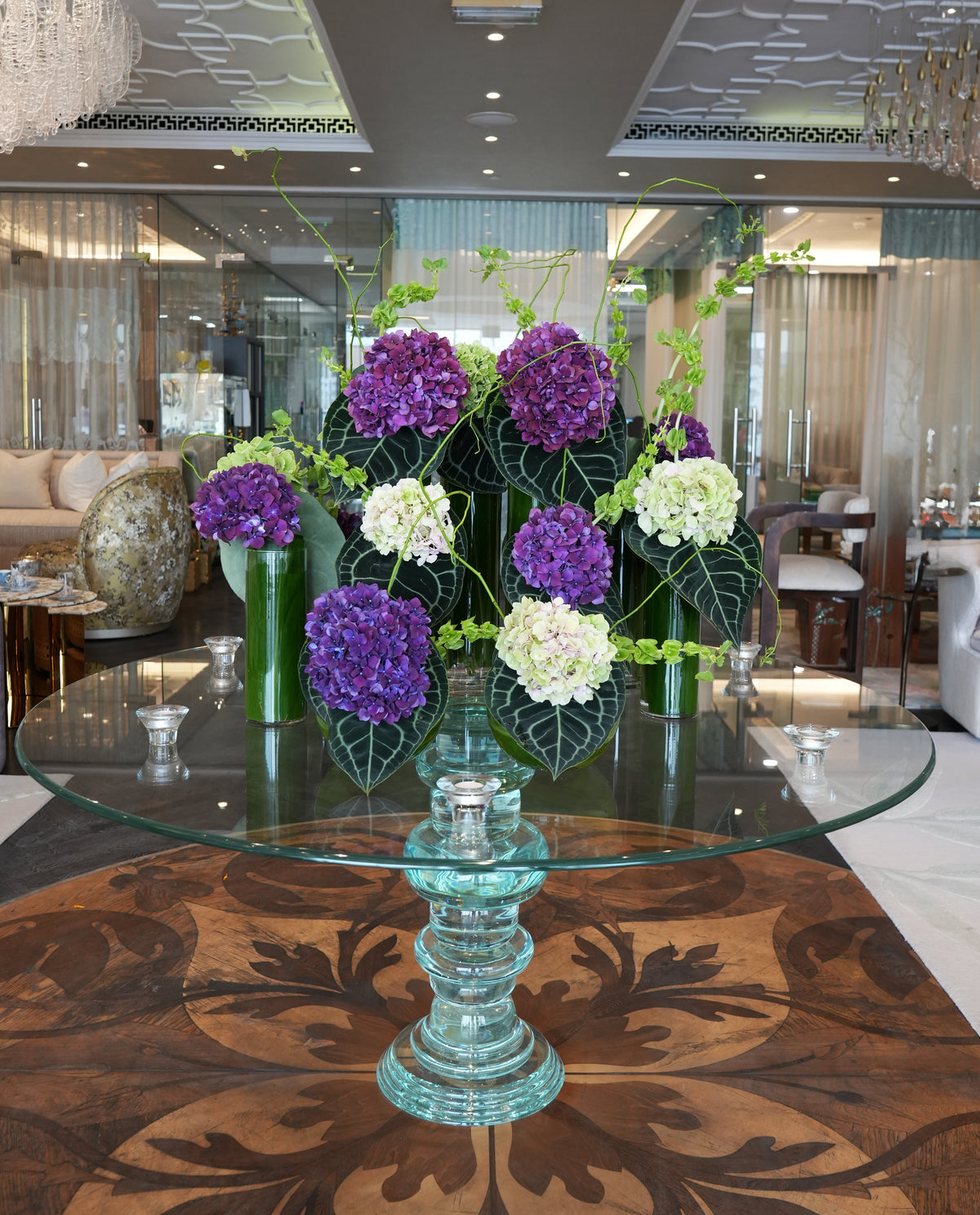 Office flower arrangement designed for a Dubai workplace