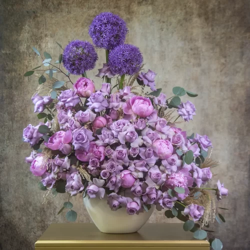 Lavendalia, Floral arrangement Purple blooms Elegance Handcrafted beauty Nature's charm